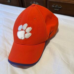 Clemson Orange Hat with Embroidered Paw, Clemson Logo on Velcro Adjustable Back